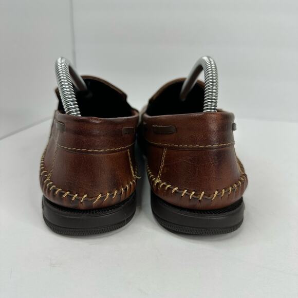 KAPS Shoes Mens size 40 US 7 8 Slip On Leather Braided Moccasins Brown Shoes main image 7